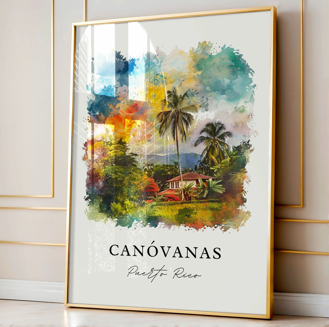 Canóvanas Wall Art, Canóvanas Print, Canóvanas PR Watercolor, Canovanas Puerto Rico Gift,