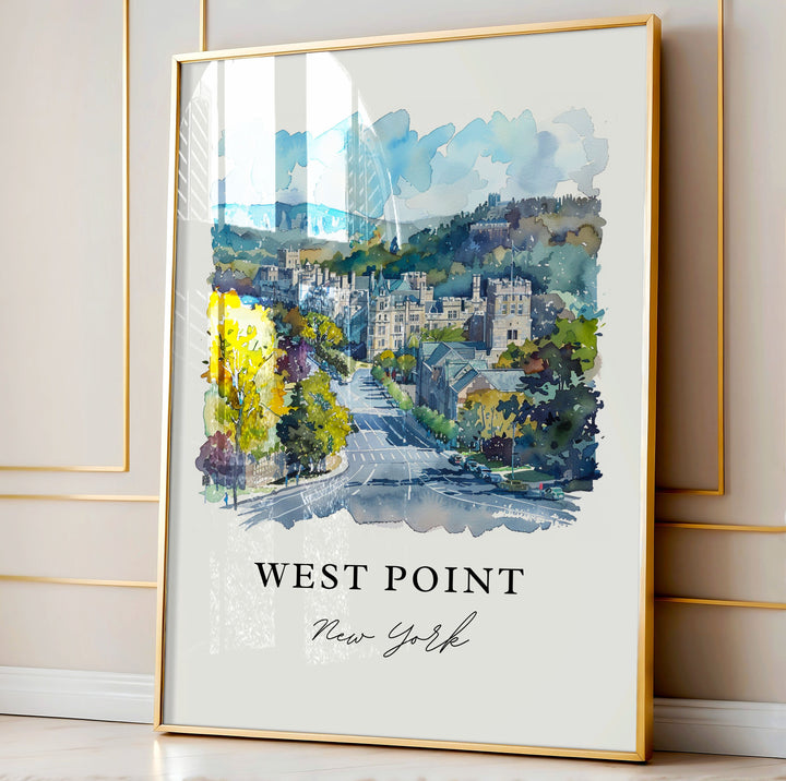 West Point NY Art, West Point Print, West Point Watercolor Art, West Point New York Gift,