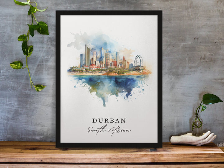 Durban South Africa wall art - South Africa, Durban poster, Durban Wedding gift, Durban Birthday present, Custom Text, Personalised Gift