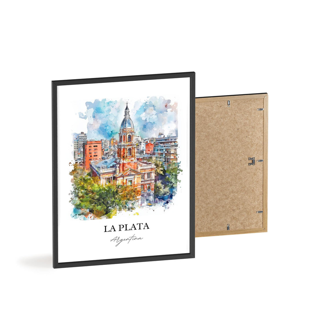 La Plata Argentina Wall Art, Buenos Aires Print, Argentina Watercolor Art, La Plata Gift, Travel Print, Travel Poster, Housewarming Gift