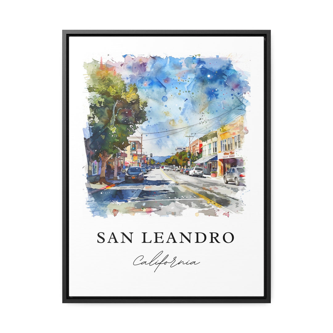 San Leandro CA Wall Art, San Leandro Print, San Leandro Watercolor Art, Alameda County Gift,