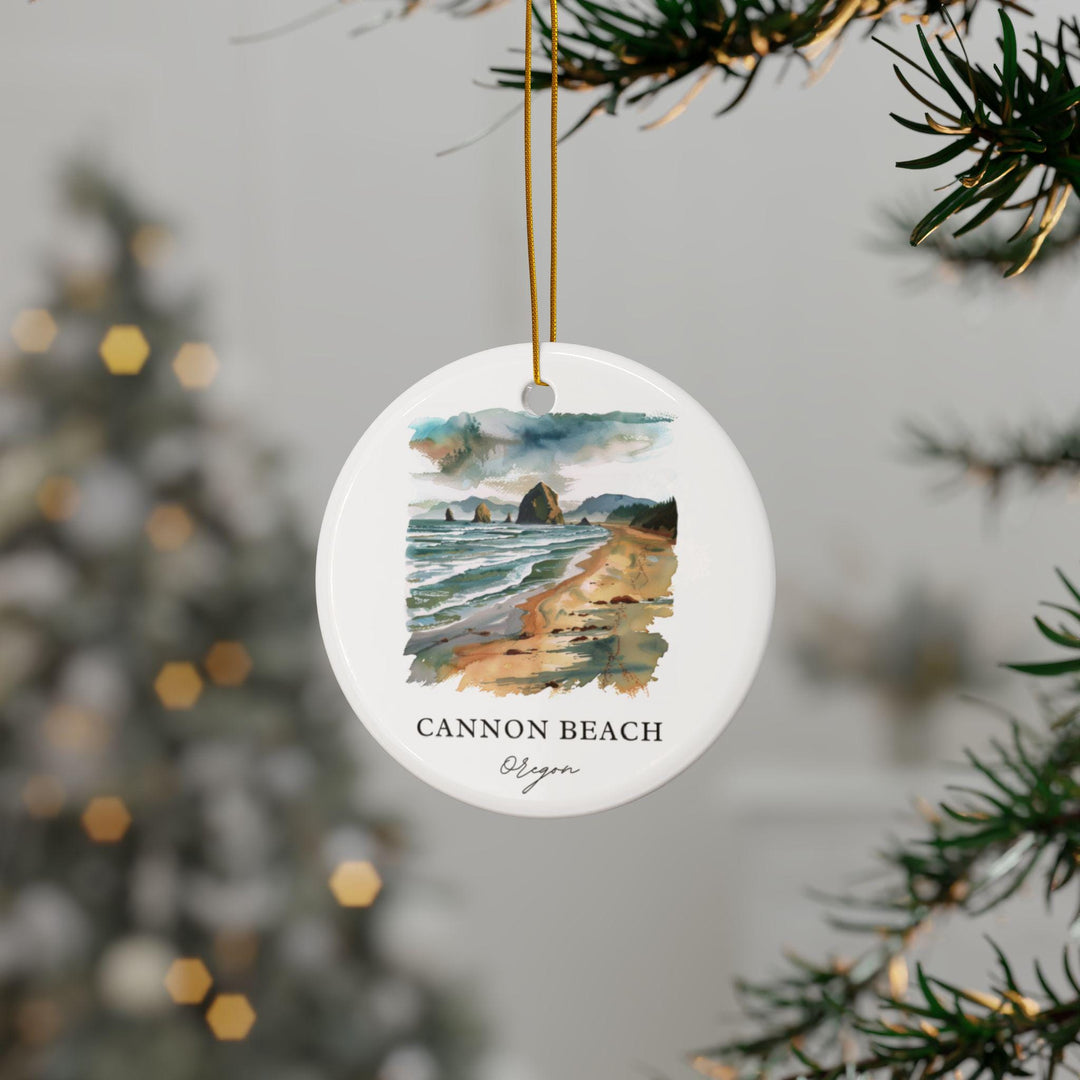 Cannon Beach OR Ornament: Unique Cannon Beach Souvenir, Oregon Xmas Decor, and Authentic Cannon Beach Gift
