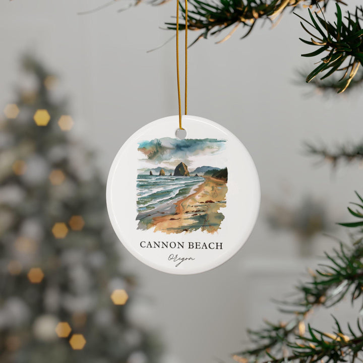 Cannon Beach OR Ornament: Unique Cannon Beach Souvenir, Oregon Xmas Decor, and Authentic Cannon Beach Gift