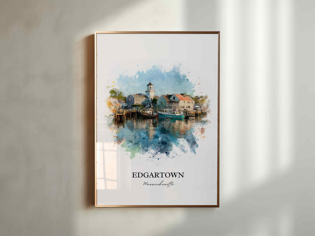 Edgartown, MA – Watercolor Art Print