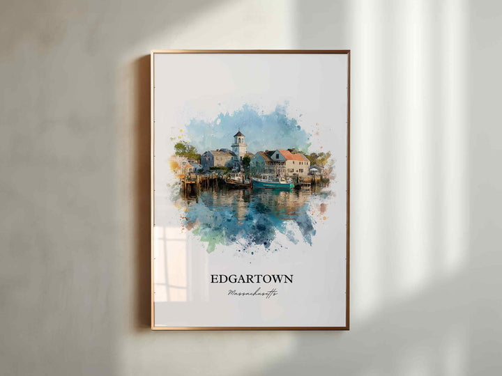 Edgartown, MA – Watercolor Art Print