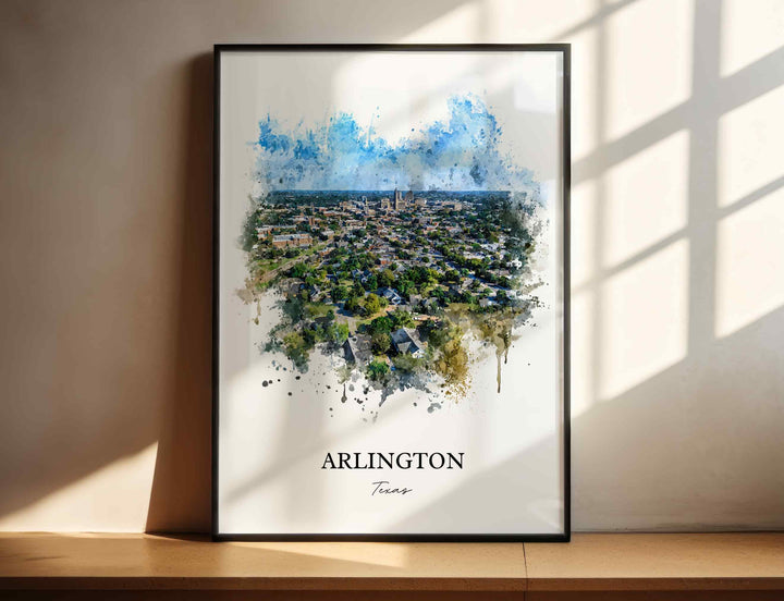 Arlington, Texas – Watercolor Art Print