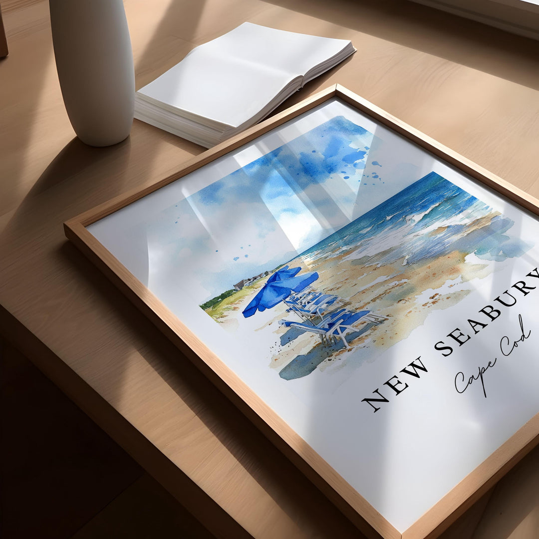 New Seabury Wall Art, New Seabury Print, Mashpee Watercolor Art, Cape Cod Massachusetts Gift, Travel Poster, Housewarming Gift