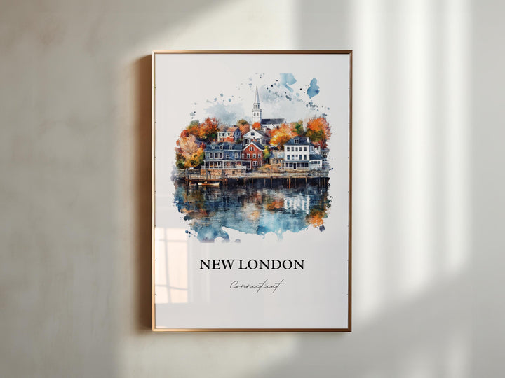 New London CT Wall Art, Connecticut Print, Thames River Artwork, New London Gift, Travel Print, Travel Poster, Housewarming Gift