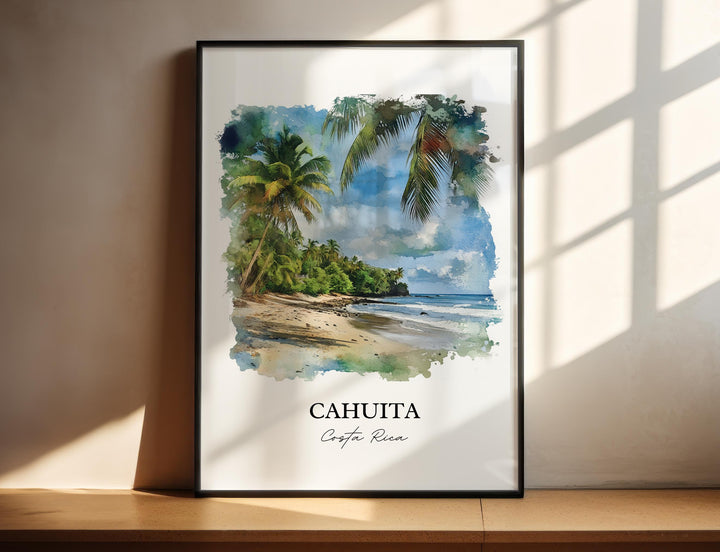 Cahuita Wall Art, Playa Blanca Print, Costa Rica Watercolor Art, Cahuita Costa Rica Gift, Travel Print, Travel Poster, Housewarming Gift