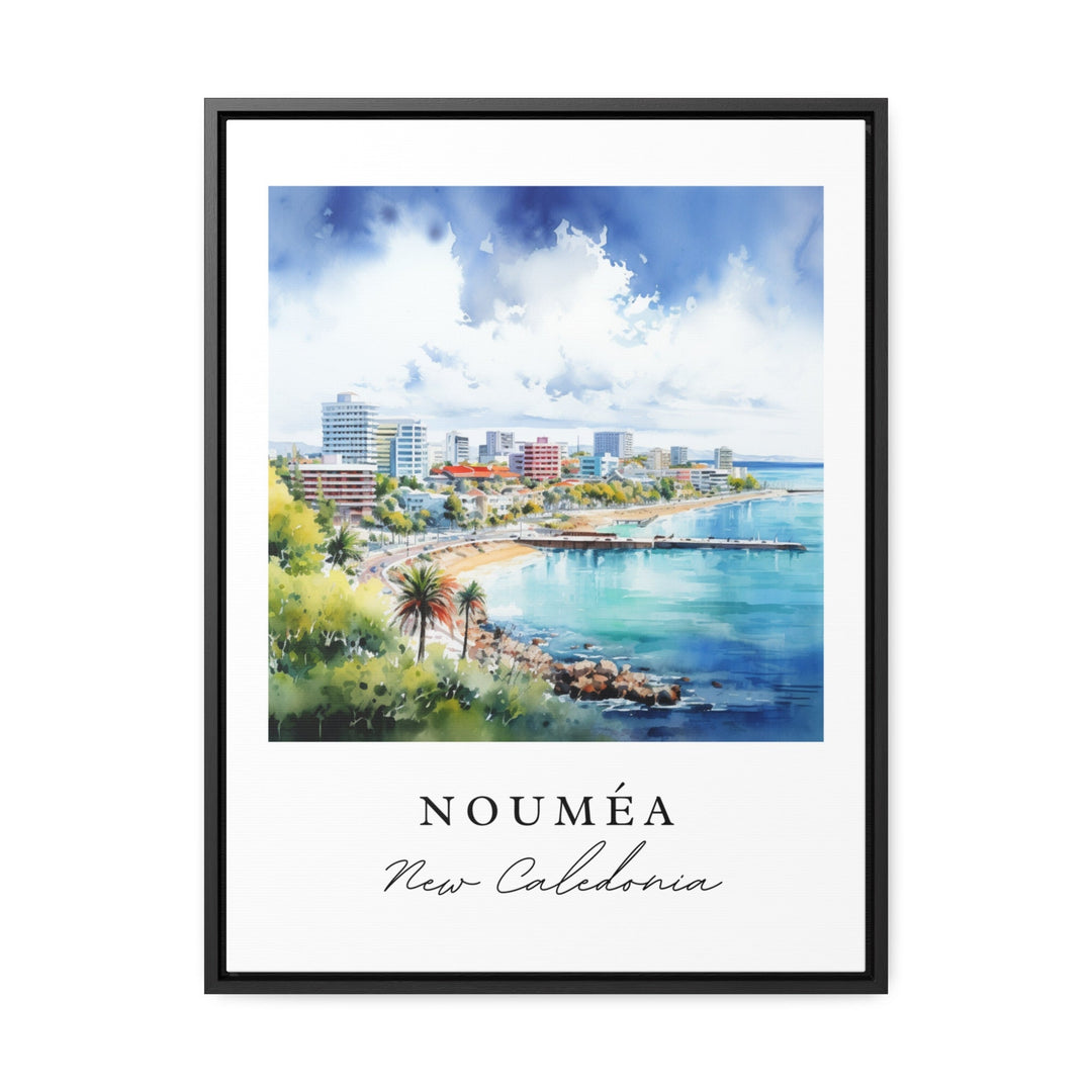 Nouméa traditional travel art - New Caledonia, Nouméa poster, Wedding gift, Birthday present, Custom Text, Personalized Gift