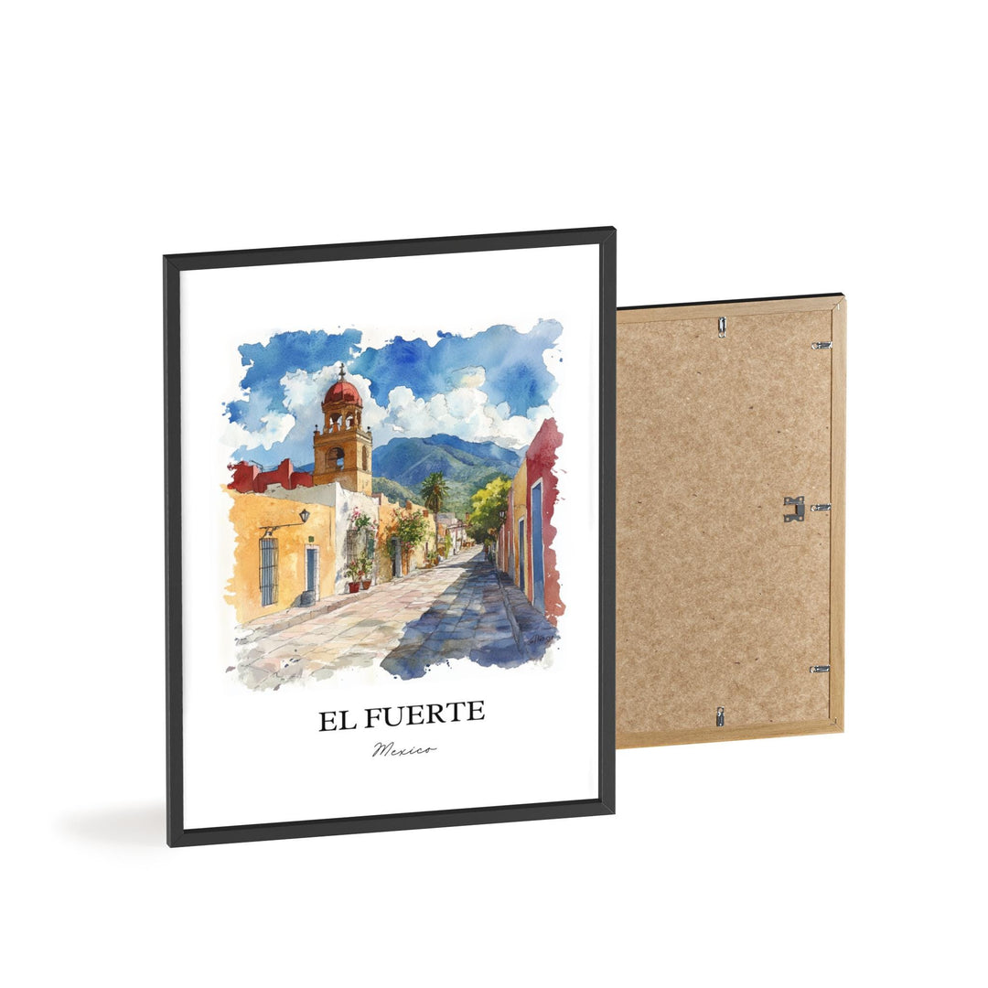 El Fuerte Mexico Wall Art, Sinaloa Print, Mexico Watercolor Art, El Fuerte Mexico Gift, Travel Print, Travel Poster, Housewarming Gift