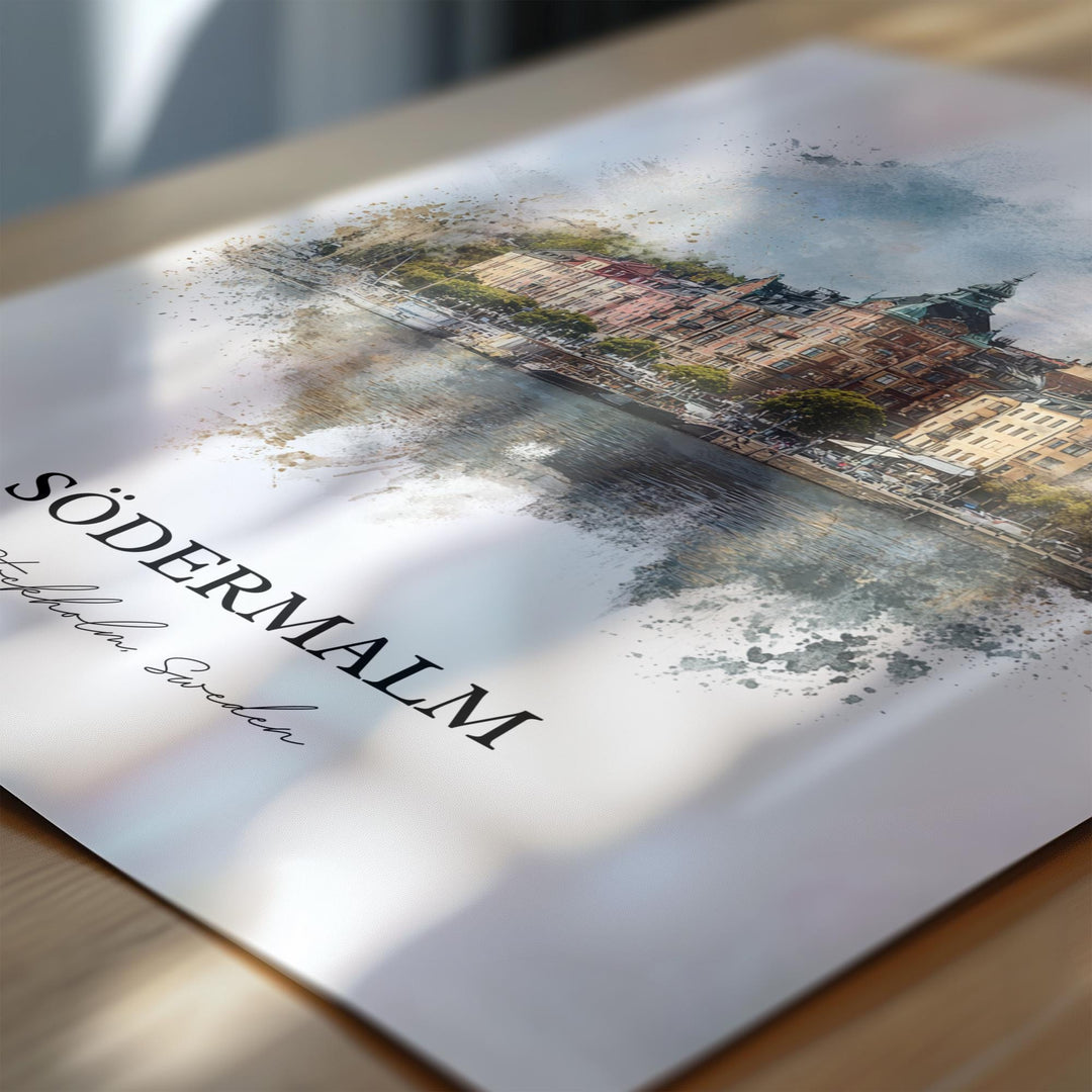 Södermalm, Sweden – Watercolor Art Print