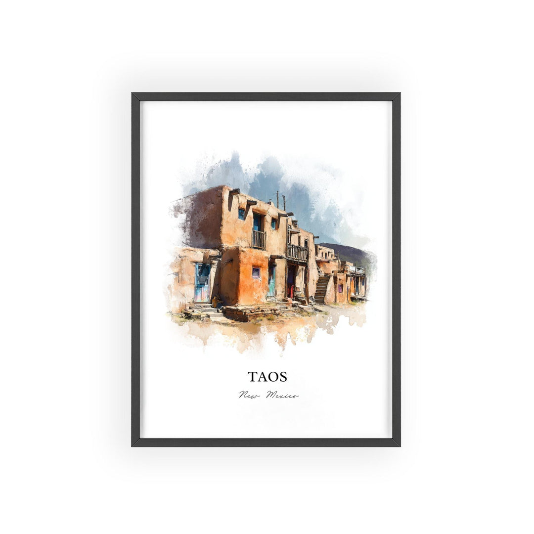 Taos, New Mexico – Watercolor Art Print
