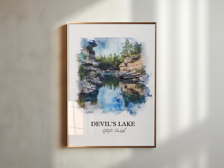 Devils Lake State Park Wall Art, Sauk County Print, Wisconsin Artwork, Devils Lake Park Gift, Travel Print, Travel Poster, Housewarming Gift