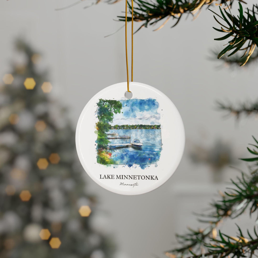 Lake Minnetonka Ornament: Unique Lake Minnetonka Souvenir, Lake Minnetonka Xmas Decor, and Authentic Lake Minnetonka Gift