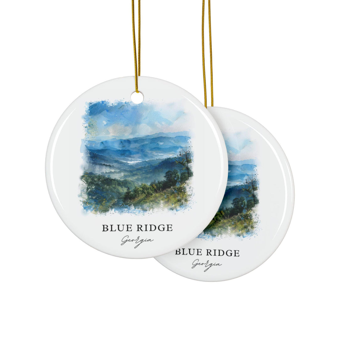 Blue Ridge Georgia Ornament: Unique Blue Ridge Souvenir, Blue Ridge Xmas Decor, and Authentic Blue Ridge GA Gift