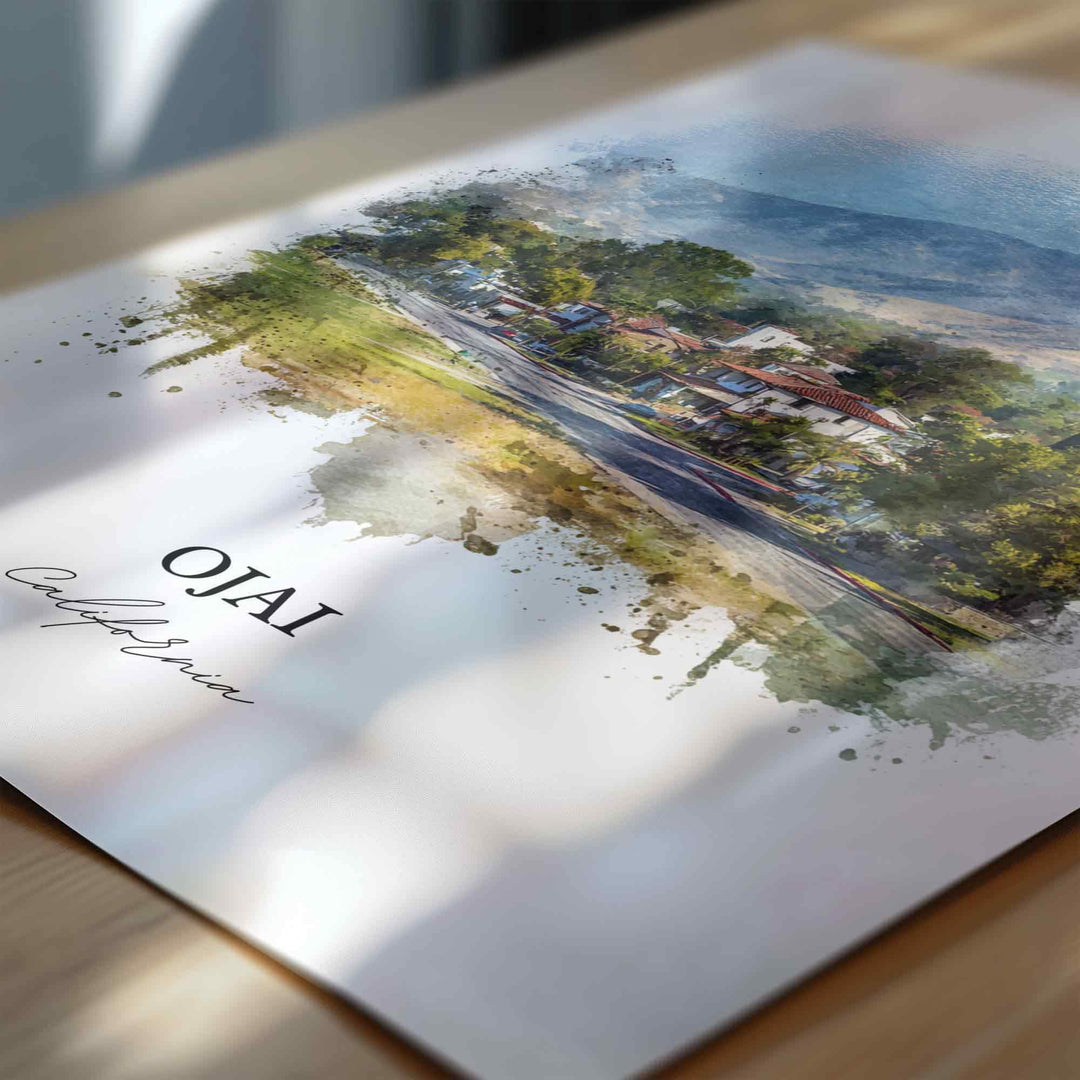 Ojai, California – Watercolor Art Print