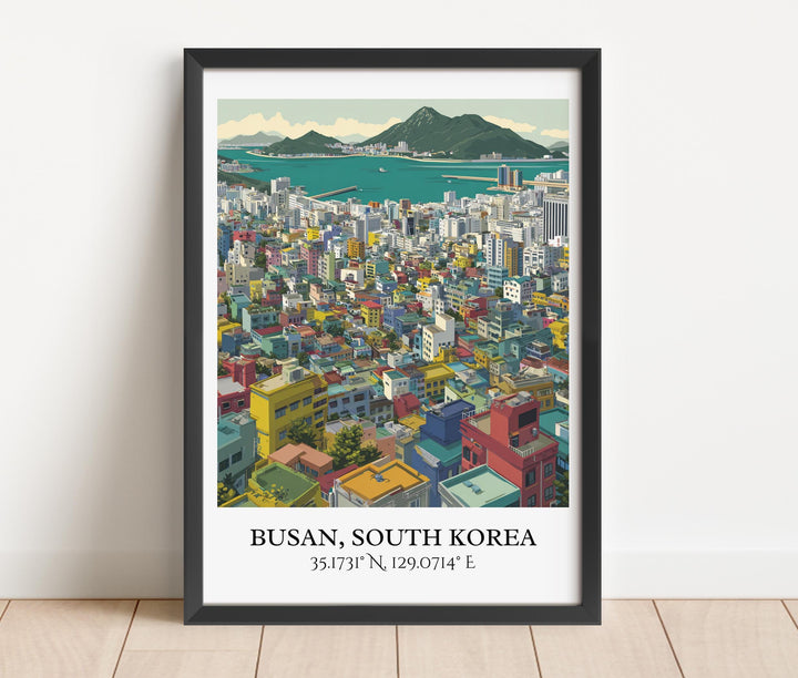 Busan South Korea Art, South Korea Retro Travel Art, Busan Home Decor, Busan Gift, South Korea Travel Art, Travel Prints, Housewarming Gift