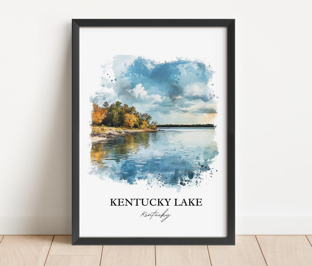 Kentucky Lake Wall Art, Grand Rivers KY Print, Kentucky Watercolor Art, Kentucky Lake Gift, Travel Print, Travel Poster, Housewarming Gift