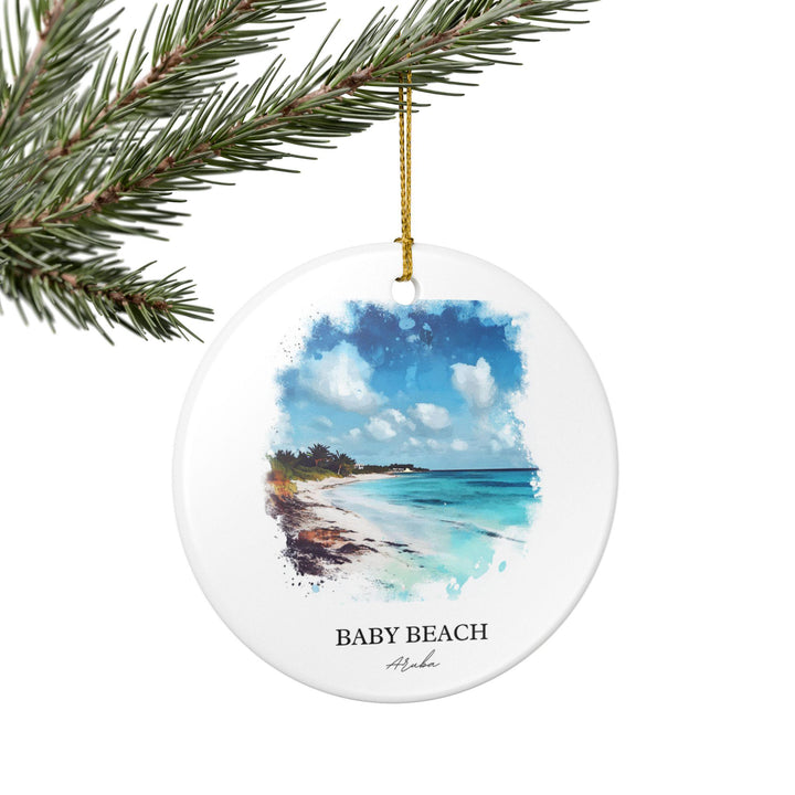 Baby Beach Aruba Ornament: Unique Baby Beach Souvenir, Baby Beach Xmas Decor, and Authentic Baby Beach Aruba Gift