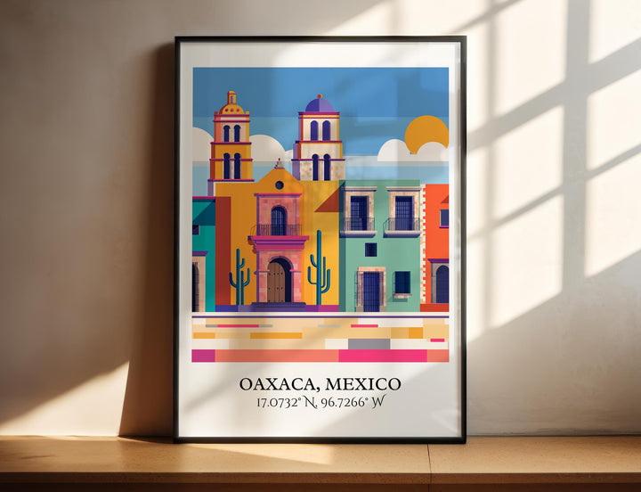Oaxaca Art, Oaxaca Retro Travel Art, Oaxaca Mexico Home Decor, Mexico Gift, Mexico Travel Art, Travel Prints, Housewarming Gift