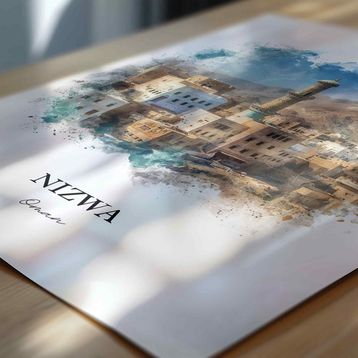Nizwa, Oman – Watercolor Art Print