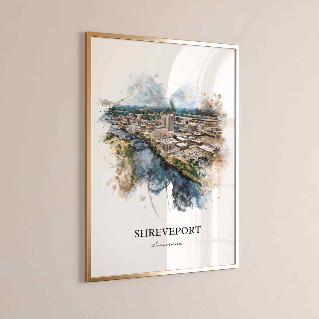Shreveport, Louisiana – Watercolor Art Print