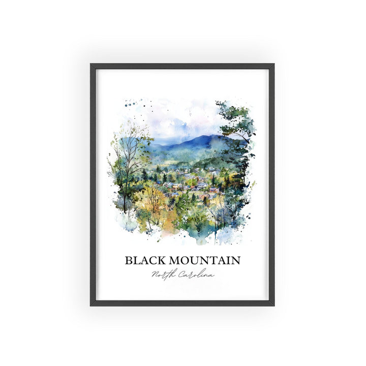 Black Mountain NC Wall Art, Buncombe County Print, Asheville Watercolor, Black Mountain Gift, Travel Print, Travel Poster, Housewarming Gift