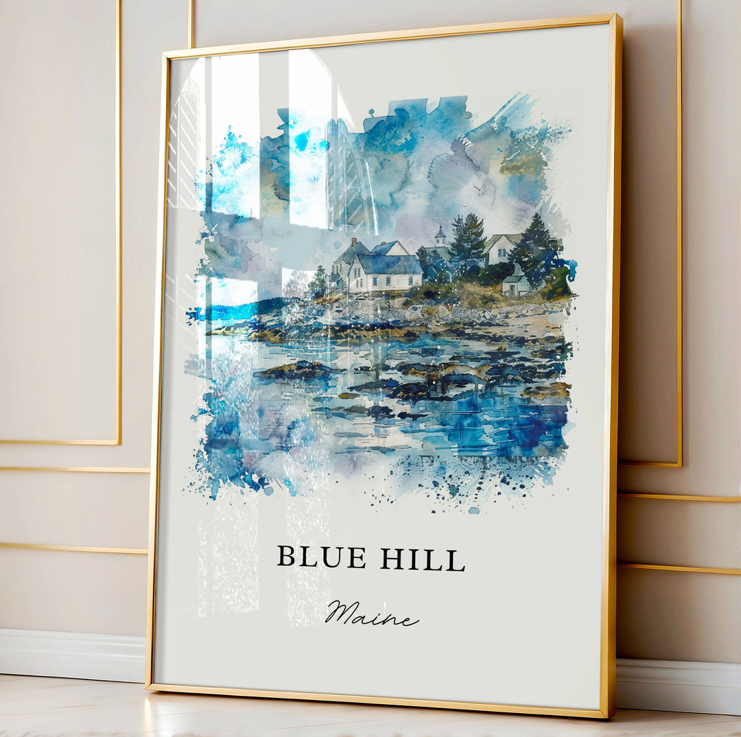 Blue Hills Maine Wall Art - Hancock County Print