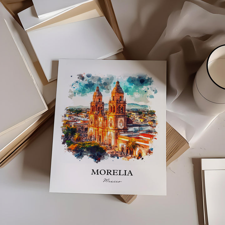 Morelia, Mexico – Watercolor Art Print