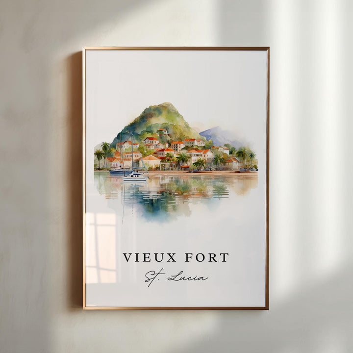 Vieux Fort St. Lucia wall art - St. Lucia, Vieux Fort poster, Vieux Fort Wedding gift, Birthday present, Custom Text, Personalized Gift