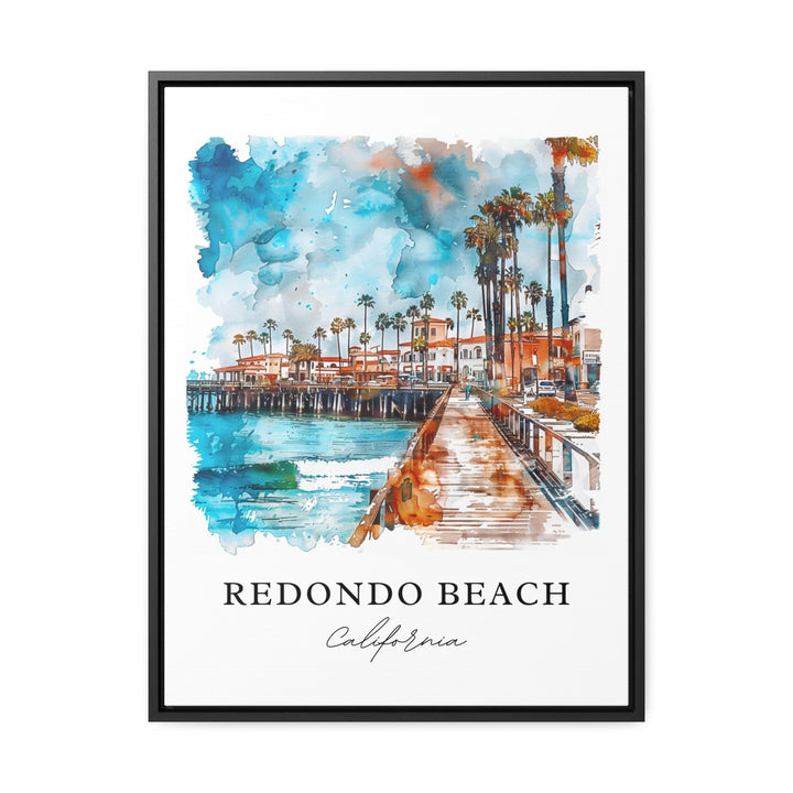 Redondo Beach Art, Redondo California Print, Redondo Beach Watercolor, Santa Monica Gift,