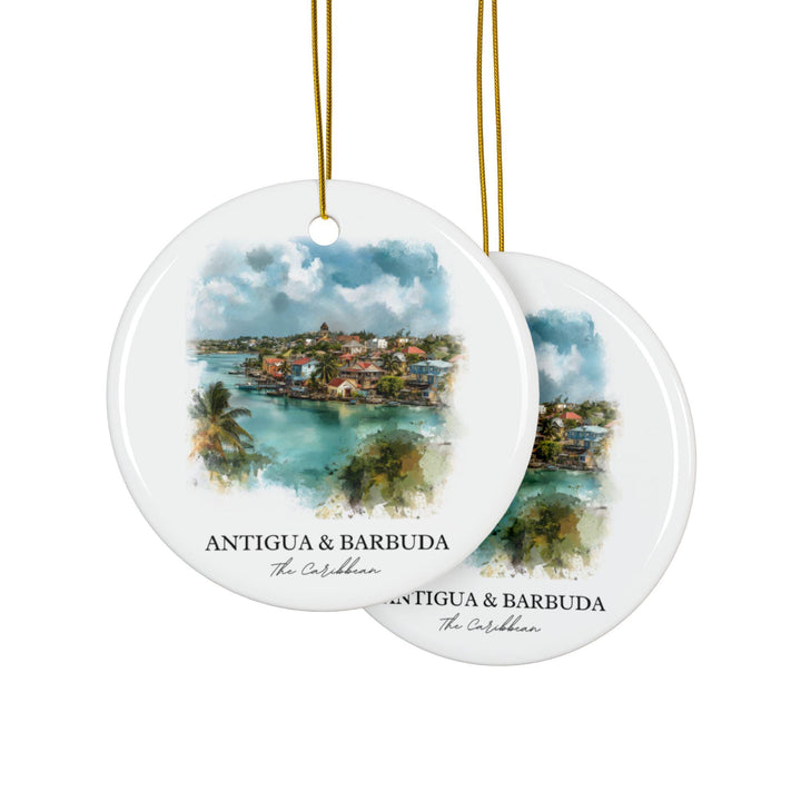 Antigua and Barbuda Ornament: Unique Antigua and Barbuda Souvenir, Antigua Xmas Decor, and Authentic Caribbean Islands Gift