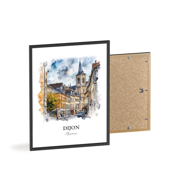 Dijon France Wall Art, Burgundy Region Print, France Watercolor Art, Dijon FR Gift, Travel Print, Travel Poster, Housewarming Gift