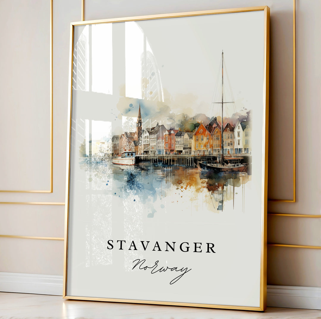 Stavanger Norway wall art - Norway, Stavanger poster, Stavanger Wedding gift, Birthday present, Custom Text, Personalized Gift