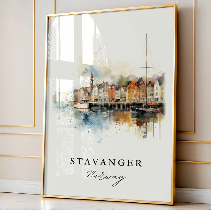 Stavanger Norway wall art - Norway, Stavanger poster, Stavanger Wedding gift, Birthday present, Custom Text, Personalized Gift