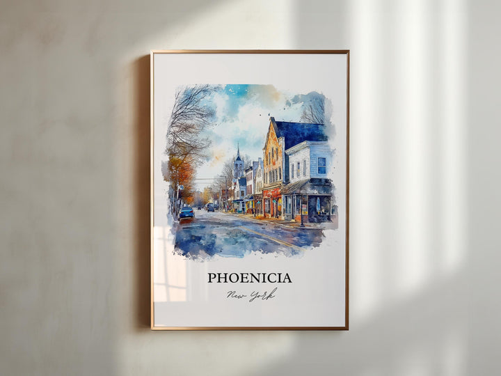 Phoenicia NY Wall Art, Catskills Print, Catskills NY Watercolor Art, Phoenicia New York Gift, Travel Print, Travel Poster, Housewarming Gift