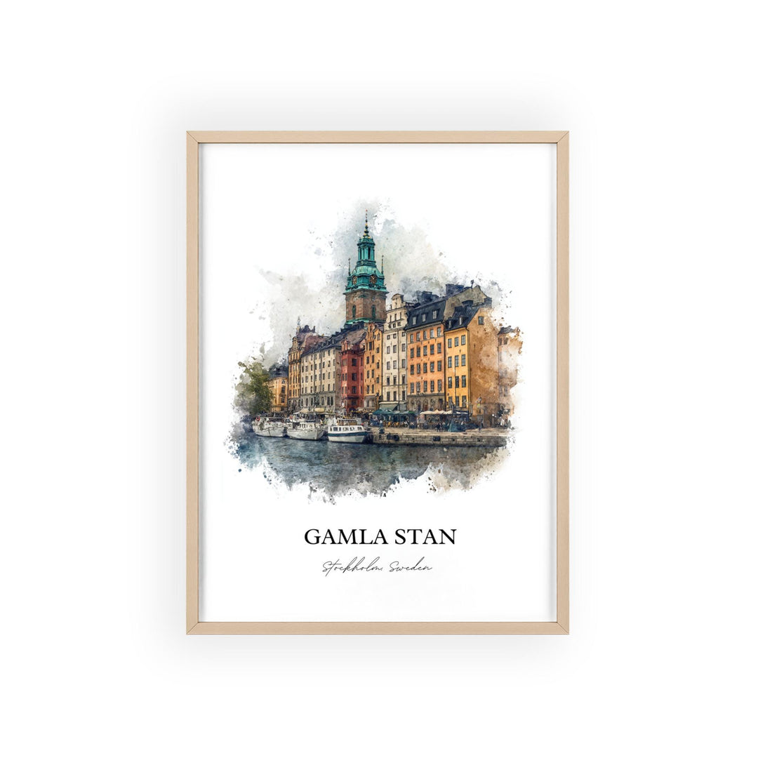 Gamla Stan, Sweden – Watercolor Art Print