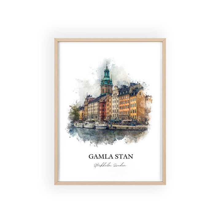 Gamla Stan, Sweden – Watercolor Art Print