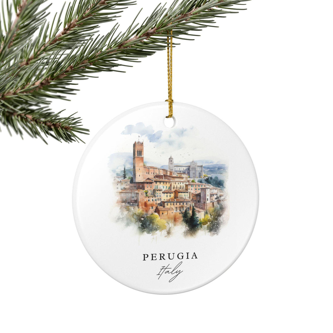Perugia Italy Ornament: Unique Perugia Souvenir, Perugia Italy Xmas Decor, and Authentic Perugia Italy Gift