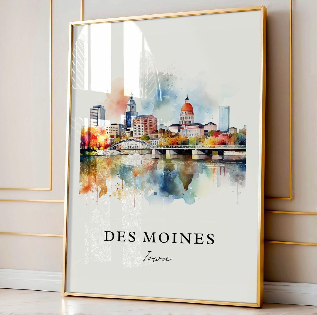 Des Moines Iowa wall art - Iowa, Des Moines poster, Des Moines Wedding gift, Birthday present, Custom Text, Personalized Gift