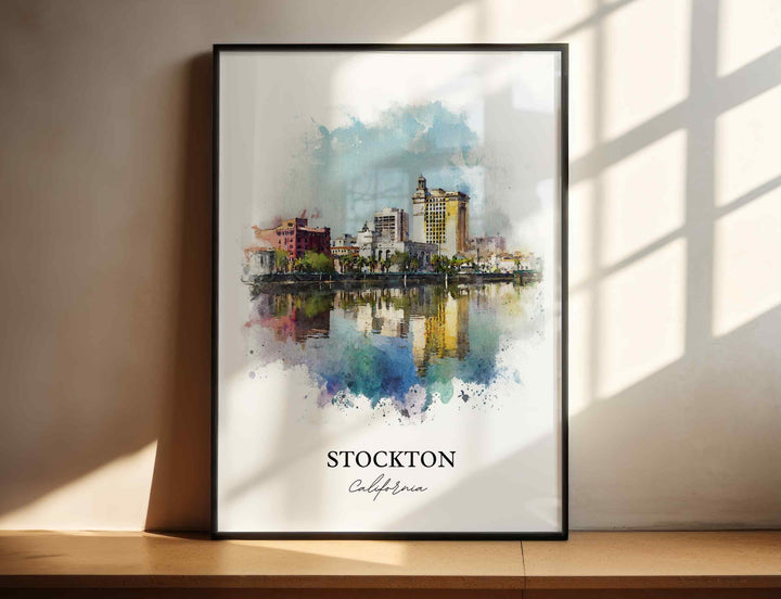 Stockton, California – Watercolor Art Print