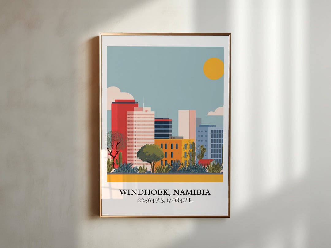 Windhoek Namibia Art, Namibia Retro Travel Art, Namibia Home Decor, Namibia Gift, Namibia Travel Art, Travel Prints, Housewarming Gift