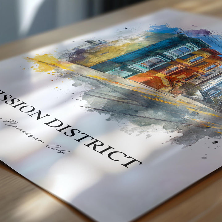 Mission District, California – Watercolor Art Print