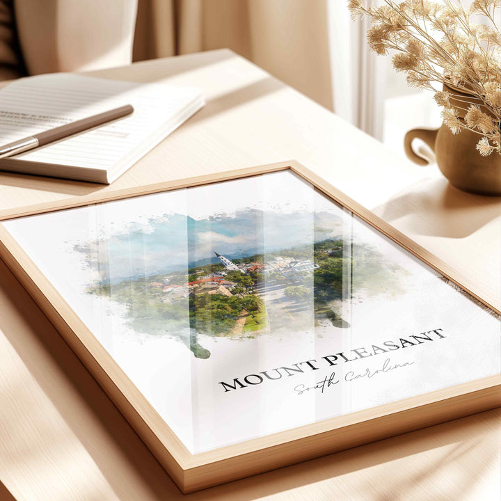 Mount Pleasant, South Carolina – Watercolor Art Print