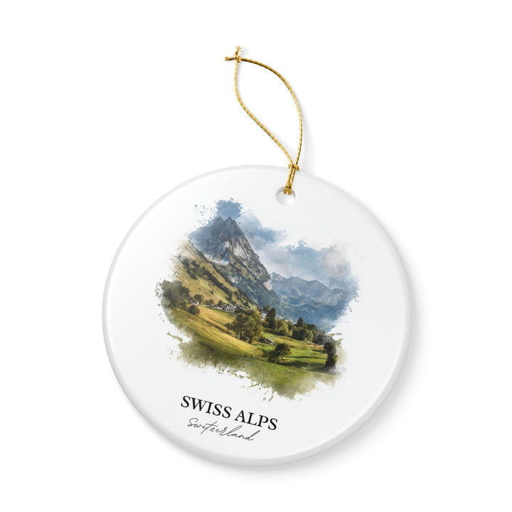 Swiss Alps Ornament: Unique Swiss Alps Souvenir, Swiss Alps Xmas Decor, and Authentic Swiss Alps Gift