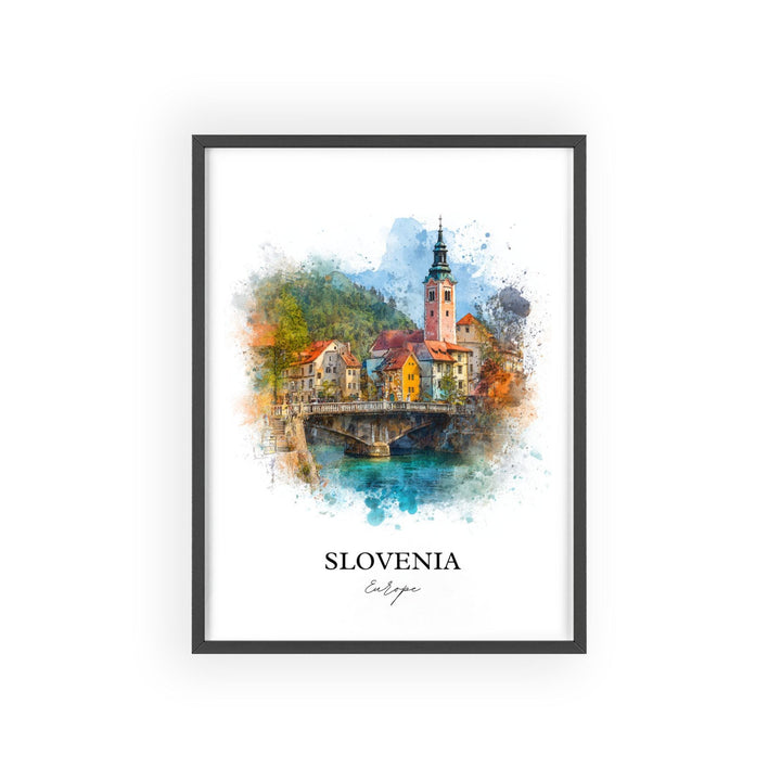 Slovenia Wall Art, Slovenia Print, Slovenia Watercolor Art, Slovenian Gift, Travel Print, Travel Poster, Housewarming Gift