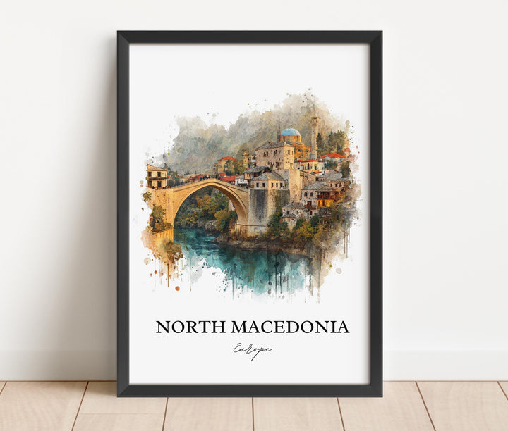North Macedonia, Macedonia – Watercolor Art Print