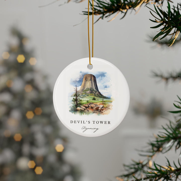 Devils Tower Ornament: Unique Devils Tower Souvenir, Devils Tower Xmas Decor, and Authentic Wyoming Gift