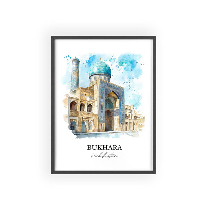 Bukhara Wall Art, Bukhara Print, Uzbekistan Watercolor Art, Bukhara Gift, Travel Print, Travel Poster, Housewarming Gift